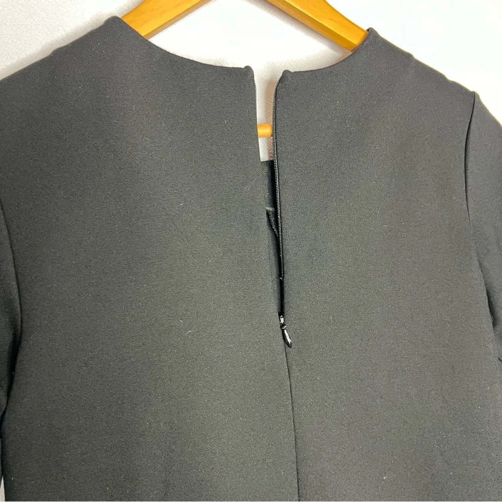 Everlane Ponte Knit Short Sleeve Black Front Pockets Heavyweight Blouse Size XS - Picture 6 of 8